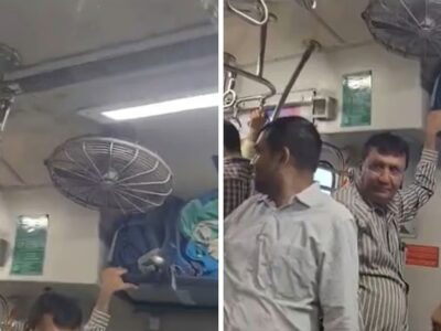 AC Train Leak Video Goes Viral: क्या मुंबई की एसी ट्रेन में बारिश का मज़ा लेना पड़ेगा? छत से पानी टपकने का वीडियो देखकर लोग हैरान, रेलवे पर सवाल!