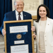 वेनेज़ुएला की विपक्षी नेता मारिया कोरिना मचाडो ने राष्ट्रपति ट्रंप को दिया अपना नोबेल शांति पुरस्कार 20 ट्रंप